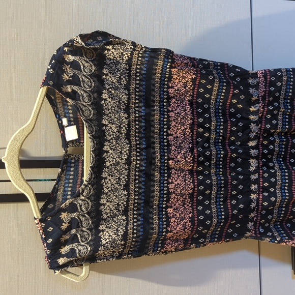 Navy Blue Patterned Summer Dress - Picture 3 of 7